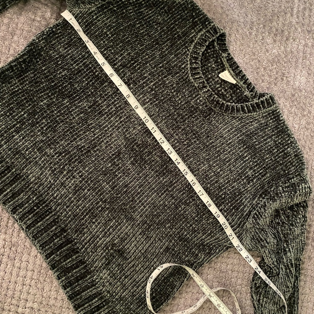 Juniors pine green knit sweater - Picture 4 of 6